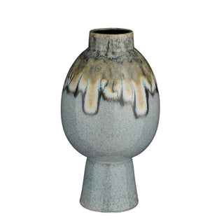 Mica Decorations – Helma Vase aus Keramik in Blau (H 38 x Ø 21,5 cm)