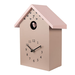 Clayre & Eef Kuckucksuhr Rosa – Verspielte Design Wanduhr mit Kuckucksruf | 26 cm