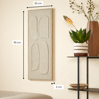 Moderne Wanddekoration Braun 90x30 cm – Vertikales Wandbild mit Relief | Mica Decorations