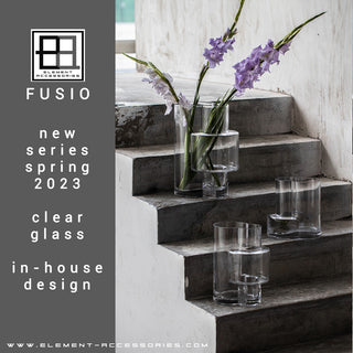 constructivist style modern vase, top design, FUSIO 25 clear glass