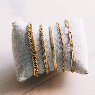 Stahl-D-Kettenarmband - Silber