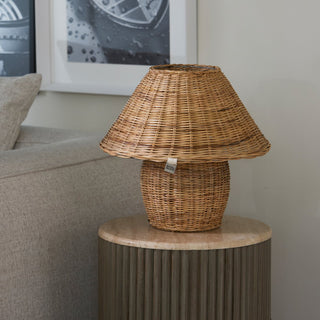Rustikale Rattan Tischlampe Ames