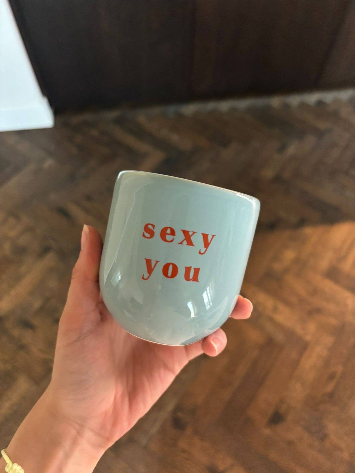 Kaffeebecher Keramik "Sexy you" blau