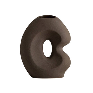 Vase | BELLARO | braune Keramik mit einem Loch