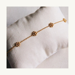 Gänseblümchen Fußkettchen Gold – Edelstahl Anklet mit Daisy Details
