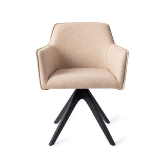 Jesper Home Hofu Esszimmerstuhl mit Eichenholzgestell – moderner Polsterstuhl Grau & Beige