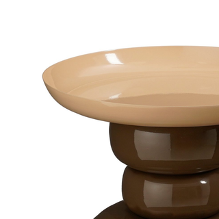 Zita Beistelltisch rund Braun-Creme 41 cm – Mica Decorations