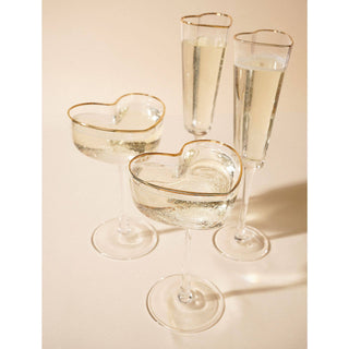 Amore Set aus 2 herzförmigen Martini-Gläsern