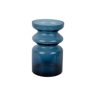 Blaue Glasvase Gusto – moderne Vase mit strukturierter Form