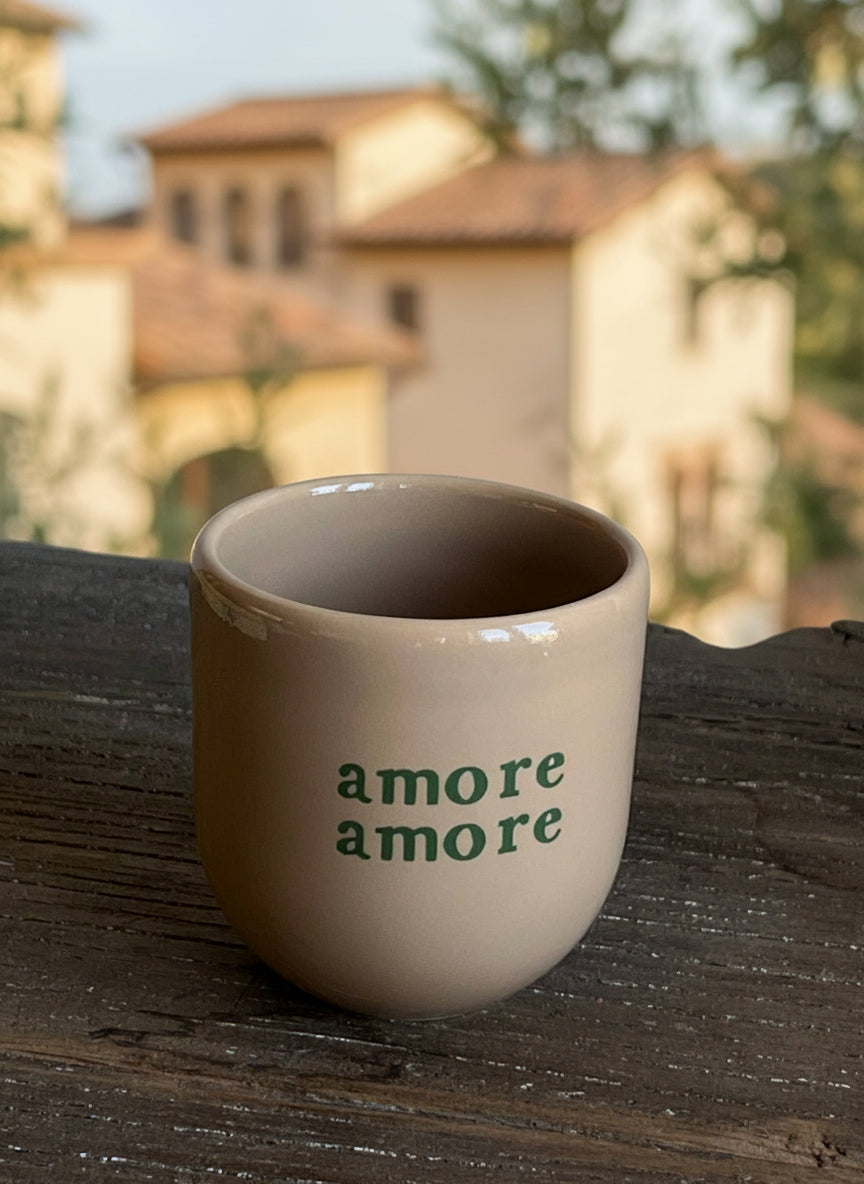 Kaffeebecher Keramik Amore Amore beige – MÄDCHENZIMMER