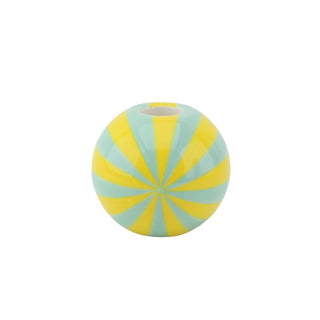 Candy Swirl Kerzenhalter – Bunter Kerzenhalter im Süßigkeiten-Look | Housevitamin- Gelb/Mint- 10x10x10 cm