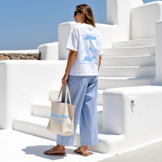 „Wine Not?“ Oversize T-Shirt – 100% Heavy Weight Baumwolle, Statement-Shirt mit Backprint | GOOD GIRL BAD HABITS
