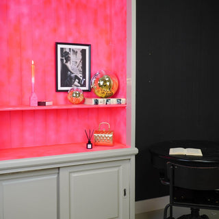 Weihnachtsdekoration – Weihnachtshänger – Discokugel – Schaumstoff – Rosa/Gold – 25 x 25 x 25 cm