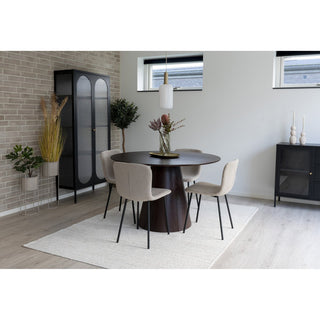 Esszimmerstuhl  Halden - Bouclé - beige mit schwarzen Beinen – 2er-Set