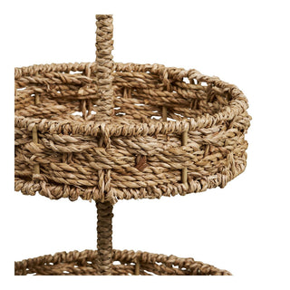 Rifbjerg Tablett aus Seegras Ø25 x 40,5 cm – Natürliches Dekotablett & Serviertablett im skandinavischen Boho Stil
