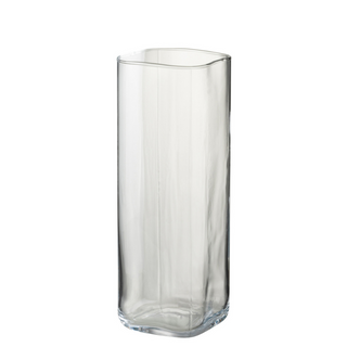J-Line Glasvase Quadratisch Transparent 32 cm – Schlanke Design Vase aus Glas, klein & modern