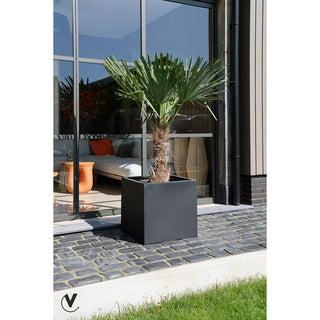 El Salvador Pflanzentopf Schwarz – Moderner Fiberstone Pflanztopf für Terrasse & Garten