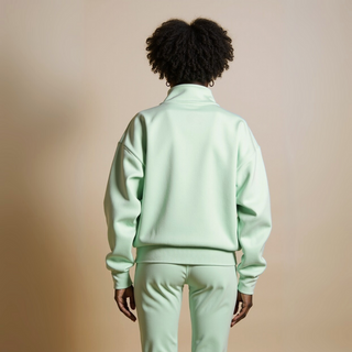 Half Zip Sweat "BE GOOD BE BAD JUST BE" - Mintgreen