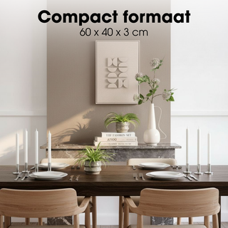 Moderne Wanddekoration Hellgrau 60x40 cm – Wandbild mit Halbkreis Relief | Mica Decorations