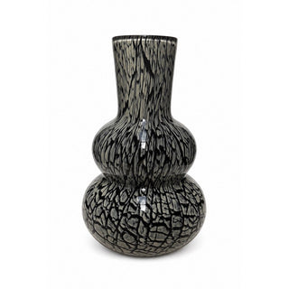 Lindi Elite Marmorvase aus Glas – große mundgeblasene Designer Vase in Schwarz, Weiß & Beige – Vase The World Ø22x36cm