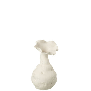 Blumenvase aus Keramik in Weiß – Zeitlose Design-Vase von J-Line (24 cm)