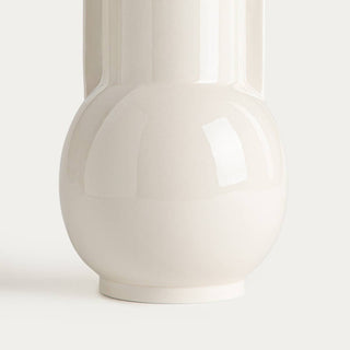 Vase | OPHIRA | ecru Keramik | 15,7 x 30,4 cm