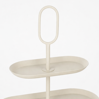 Etagere 3-stufig beige Metall – Große Servieretagere, Tischdeko modern, Deko Etagere für Küche, Wohnzimmer & Buffet