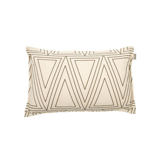 MrsBLOOM Kissen „Noa“ 50×30 cm – Gebrochenes Weiß/Taupe | Baumwoll-Dekokissen