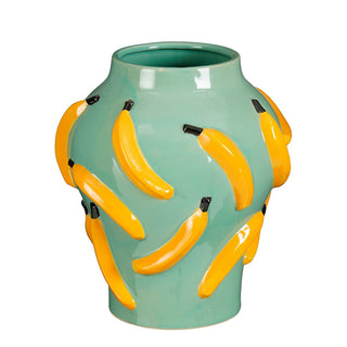 Vase grün mit 3D Bananen in stylischer Kanderform
