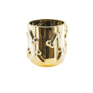 Topf - Dick - Keramik - Gold - 17,5x17,5x17,5cm