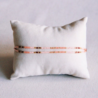 Doppel -Miyuki -Armband - Pink/Nude/Bordeaux