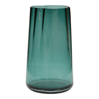 Blaue Glasvase Parana 35 cm – Mundgeblasene Designvase für Blumen & Kerzen