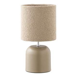 Morley Tischleuchte beige-grau – Moderne Tischlampe aus Metall im skandinavischen Design