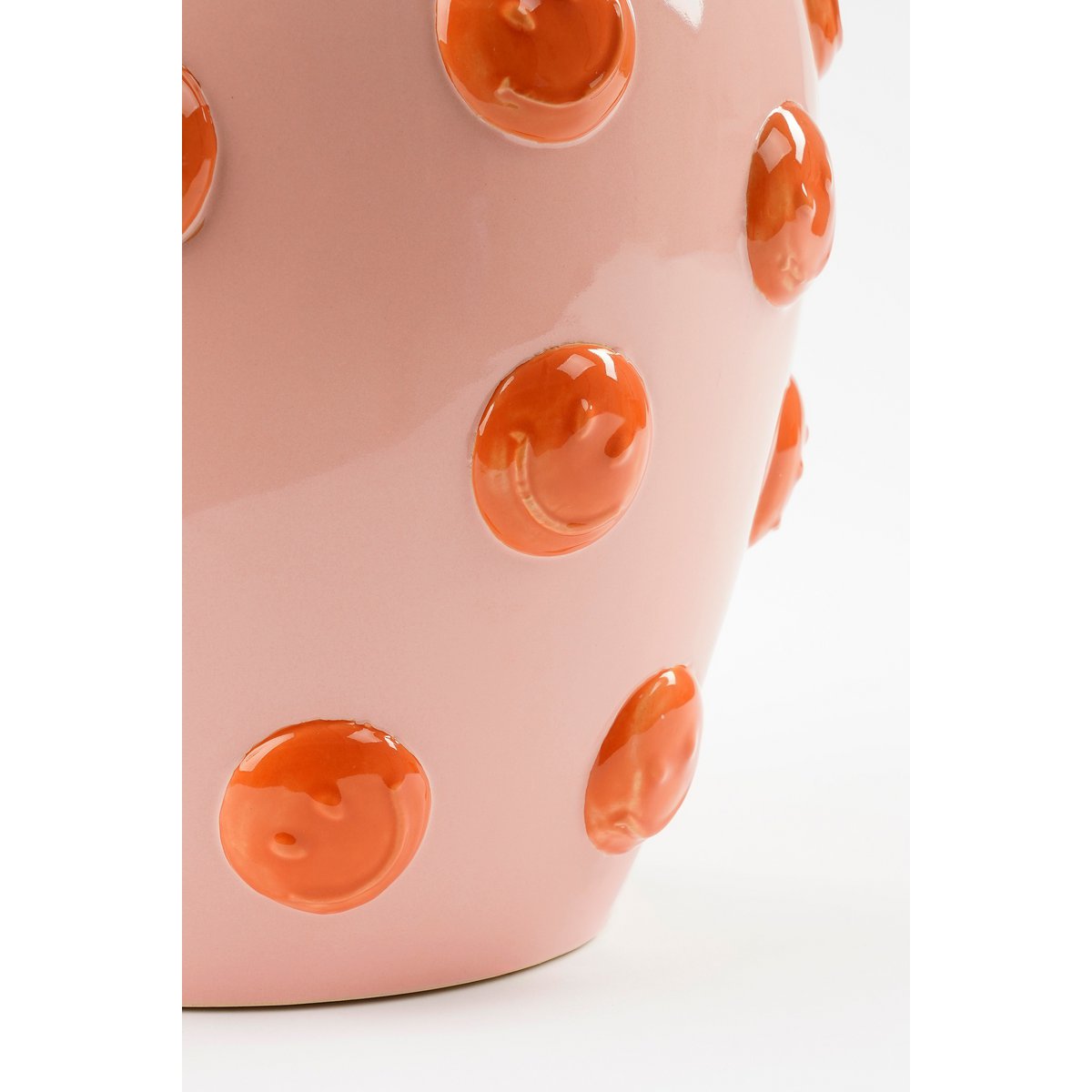 Smiley Vase - H33 x Ø30 cm - Keramik - Hellrosa, Orange