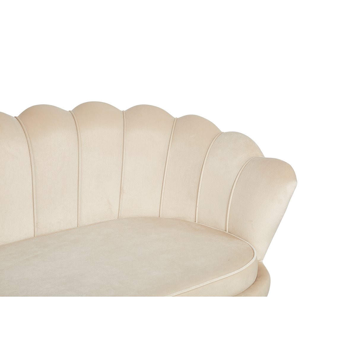 Muschelsofa 3-Sitzer aus Samt Beige