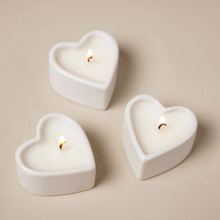 Amore Set aus 3 Herzkerzen - Mr & Mrs
