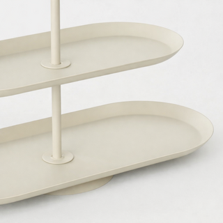 Etagere 2-stufig beige Metall – Moderne Tischdeko, Servieretagere, Deko Etagere für Küche, Wohnzimmer & Geschenke