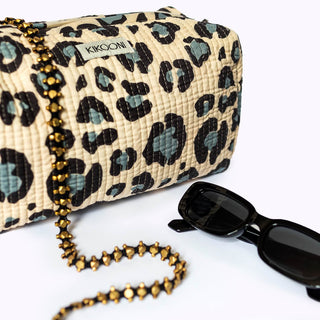 Handgemachte Kosmetiktasche "Blue Leo"