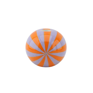 Candy Swirl Kerzenhalter – Bunter Kerzenhalter im Bonbon-Design | Housevitamin-orange/lila - 10 x 10 x 10 cm