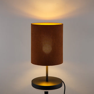 Zylindrische Tischlampe aus Cord von Home Sweet Home – Weiß – ø20 x 40 cm