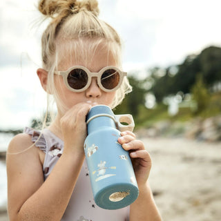Nuuroo Juno Edelstahl-Wasserflasche mit Aktivitätsdeckel – 350 ml, Silikonauslauf, kinderfreundlich – Farbe Surfer