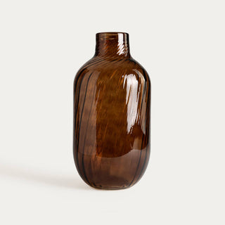 Vase | FORMAE | braunes Glas | 18,5 x 36,5 cm