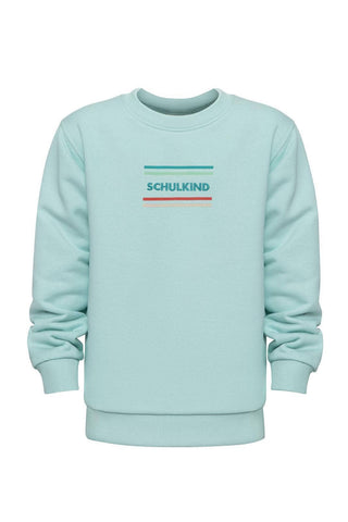 Schulkind Pullover aus Baumwolle – Mintgrün mit Stickerei | Einschulung Outfit Kinder