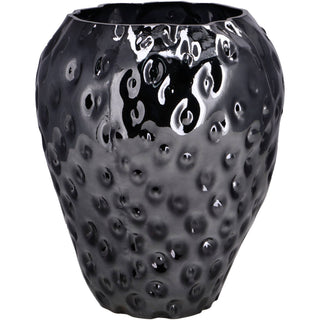 Glas Vase Leyte, D23cm, H26cm, Anthrazit