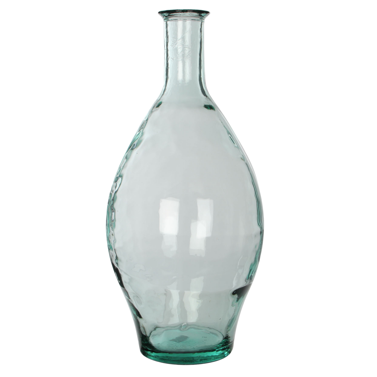 Vase - Flaschenform- H60 x Ø28 cm -recyceltes Glas - Transparent