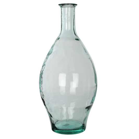 Vase - Flaschenform- H60 x Ø28 cm -recyceltes Glas - Transparent