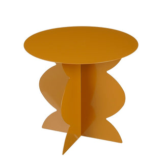 Rafi Beistelltisch Rund Braun – Moderner Metall-Seitentisch aus Eisen Ø45 cm