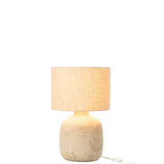 J-Line Lampe Mia Terrakotta 47 cm – Keramik Tischlampe in Beige