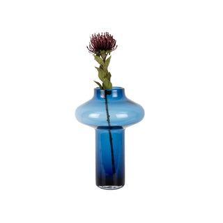 Blaue Glasvase Asombroso – moderne Design Vase mit Retro Flair