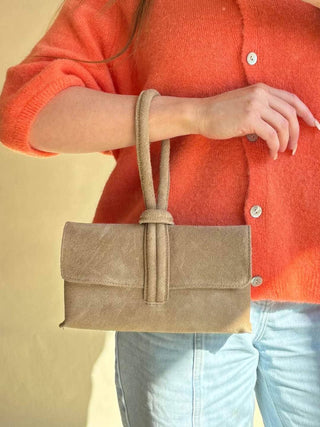 Leo Wildleder Umhängetasche Beige